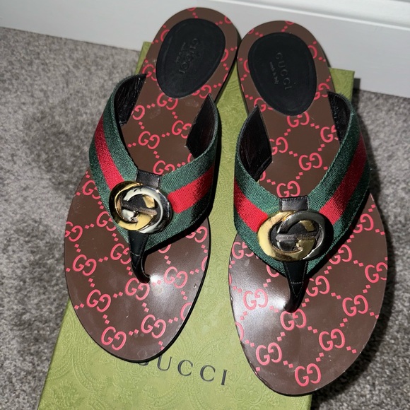 Kika GG Web Flip Flop (Women) Size 39.5 - Picture 13 of 14